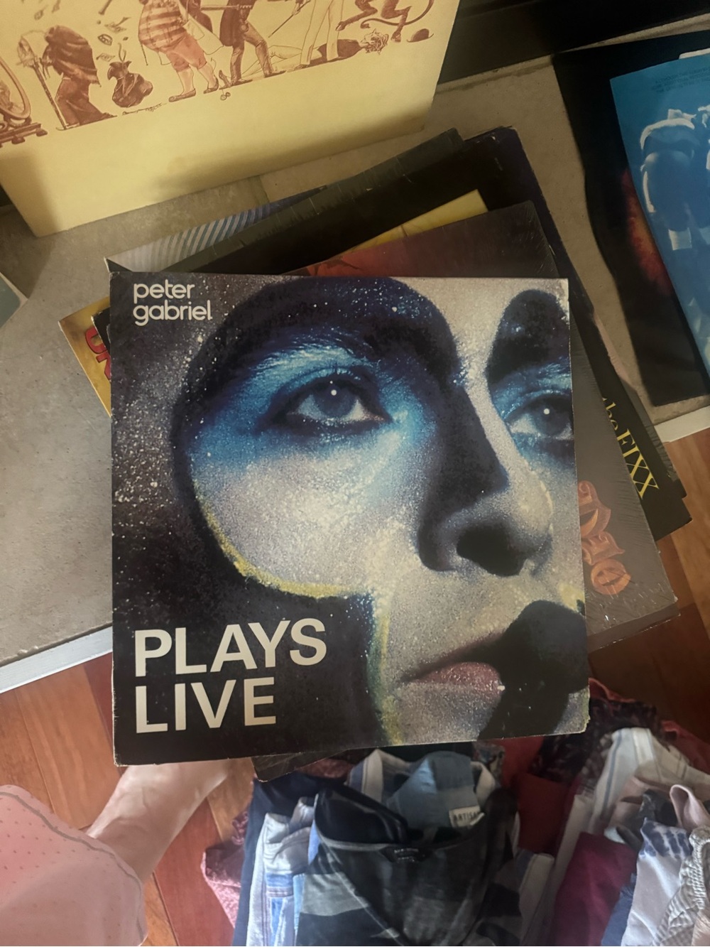Peter Gabriel "Plays Live" Vinyl Album - Blue Face Artwork